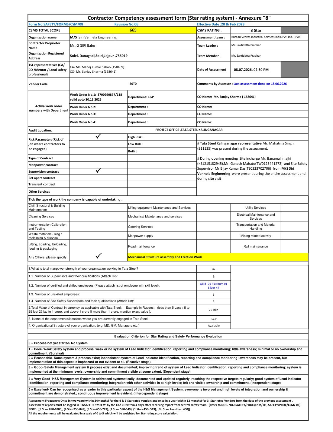 CSMS Safety Assessment 2026